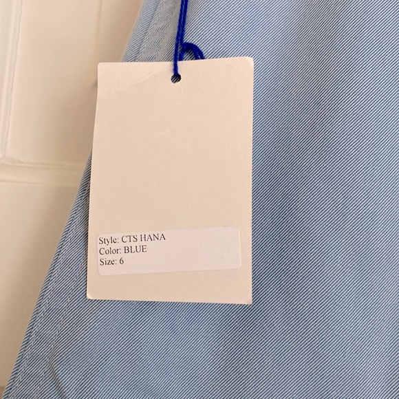 NWT How & Wen Light Blue Chambray A-Line Skirt Size 6 - Picture 4 of 7